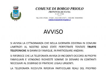 Attenzione alle truffe - avviso